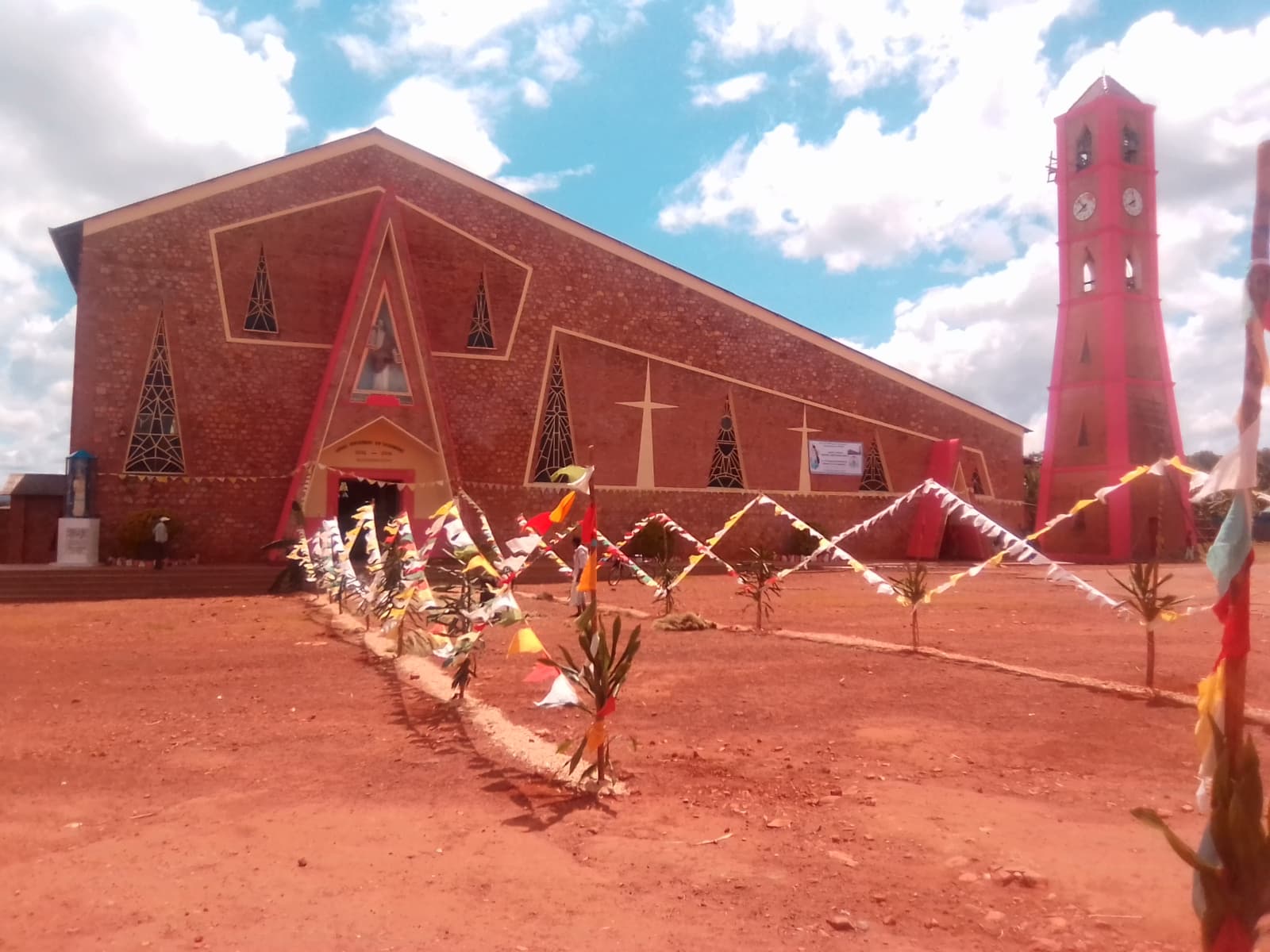 The hilltop city of Gitega with red rooftops and green landscape